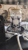 Skull Glass Tumbler | Gothic Iced Coffee Cup | Edgy Aesthetic Drinkware Gift