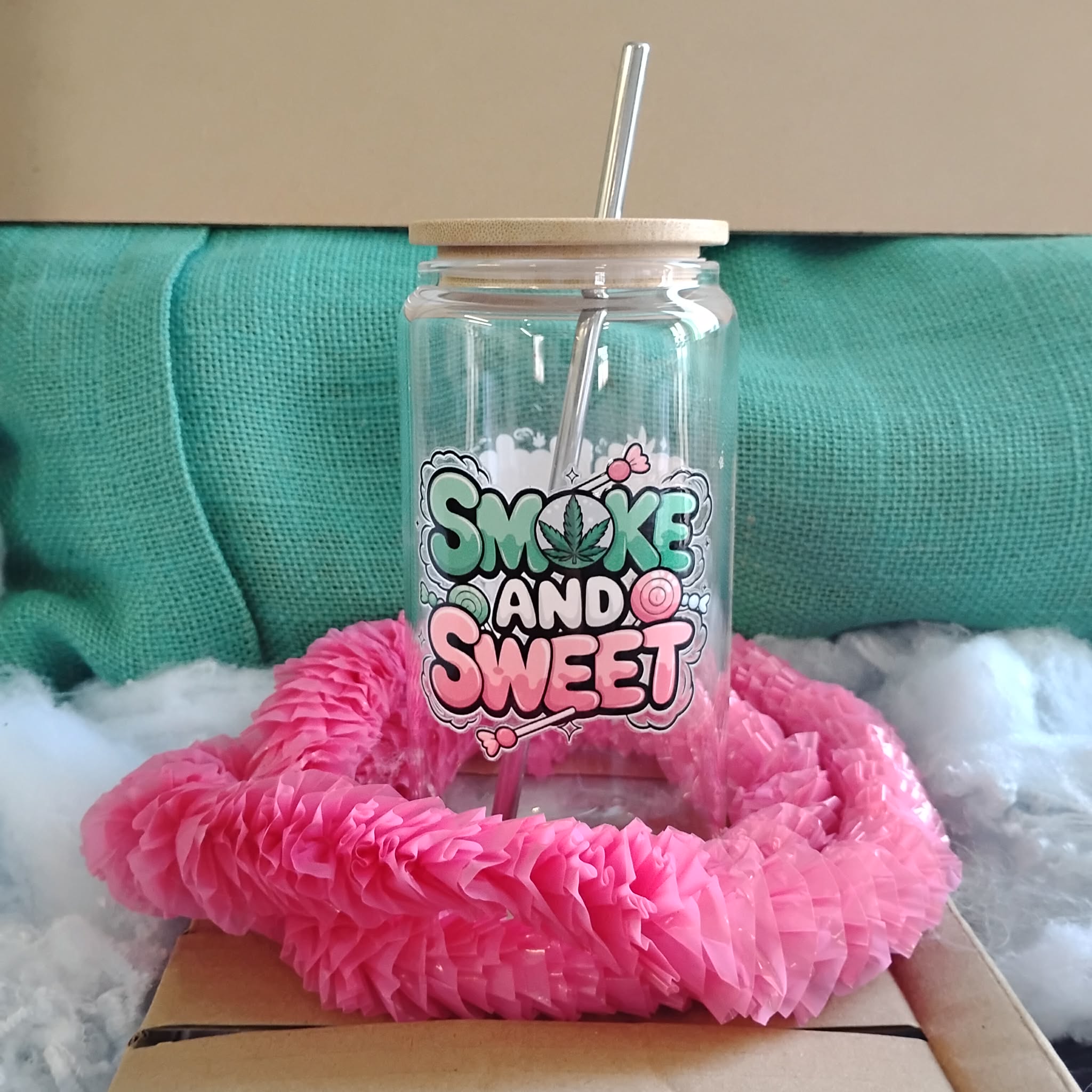 420 Glass Tumbler | Weed-Themed Iced Coffee Cup | Cannabis Drinkware